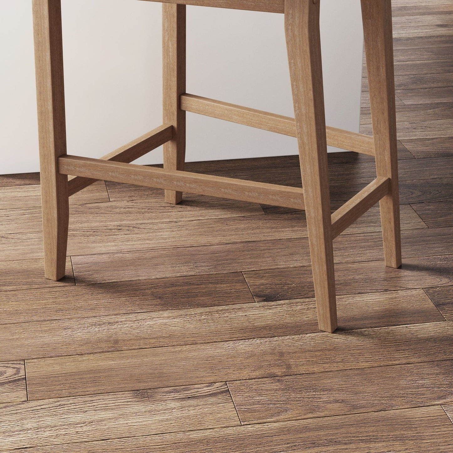 Tabouret de bar moderne Gracie, chaise rembourrée en bouclé et pieds en bois brossé