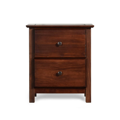 Table de chevet Shaker en bois massif à 2 tiroirs de Grain Wood Furniture