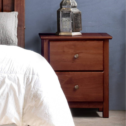 Table de chevet Shaker en bois massif à 2 tiroirs de Grain Wood Furniture