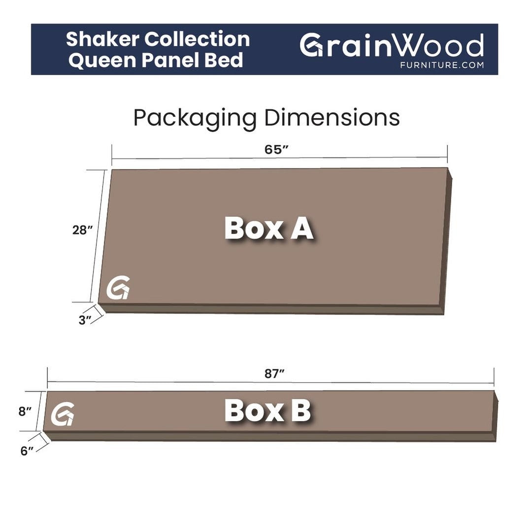 Lit-plateforme à panneaux en bois massif de style Shaker de Grain Wood Furniture