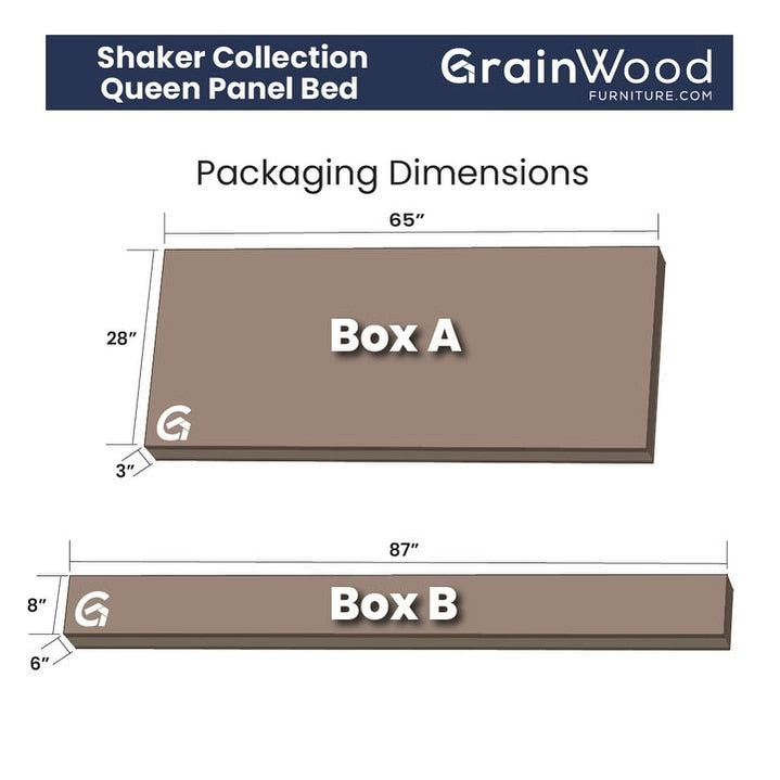 Lit-plateforme à panneaux en bois massif de style Shaker de Grain Wood Furniture
