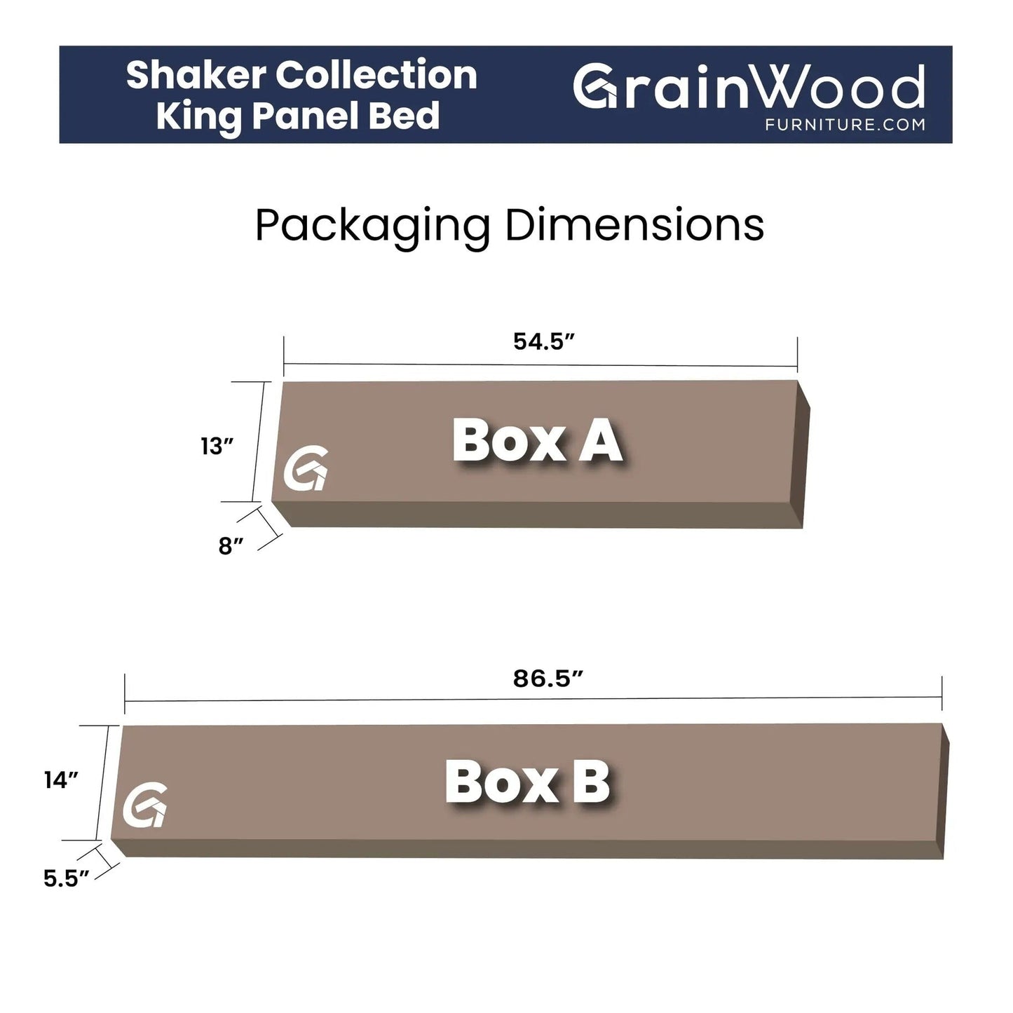 Lit-plateforme à panneaux en bois massif de style Shaker de Grain Wood Furniture