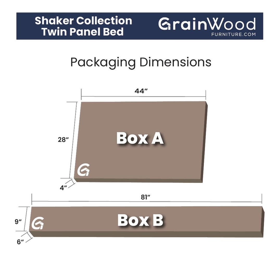 Lit-plateforme à panneaux en bois massif de style Shaker de Grain Wood Furniture
