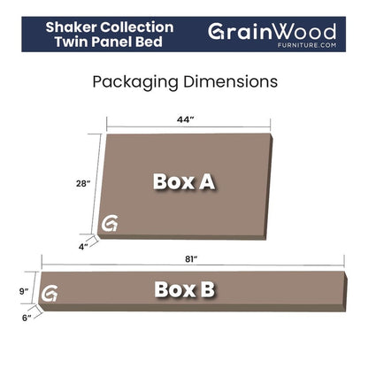 Lit-plateforme à panneaux en bois massif de style Shaker de Grain Wood Furniture