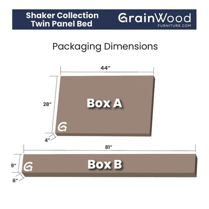 Lit-plateforme à panneaux en bois massif de style Shaker de Grain Wood Furniture