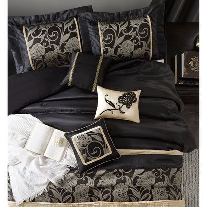 Ensemble de Couette à Motifs Floraux en Jacquard Nanshing Brie, 9 Pièces