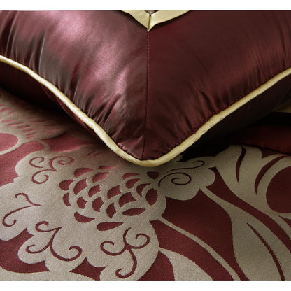 Ensemble de Couette à Motifs Floraux en Jacquard Nanshing Brie, 9 Pièces