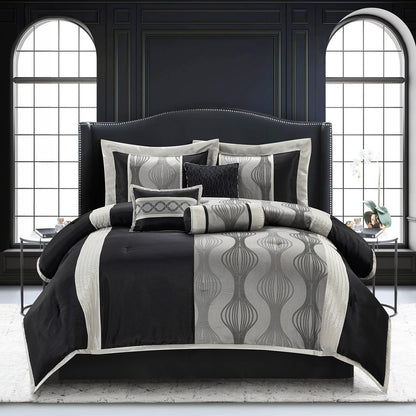 Nanshing Daniella 7-Piece Modern Geometric Comforter Set