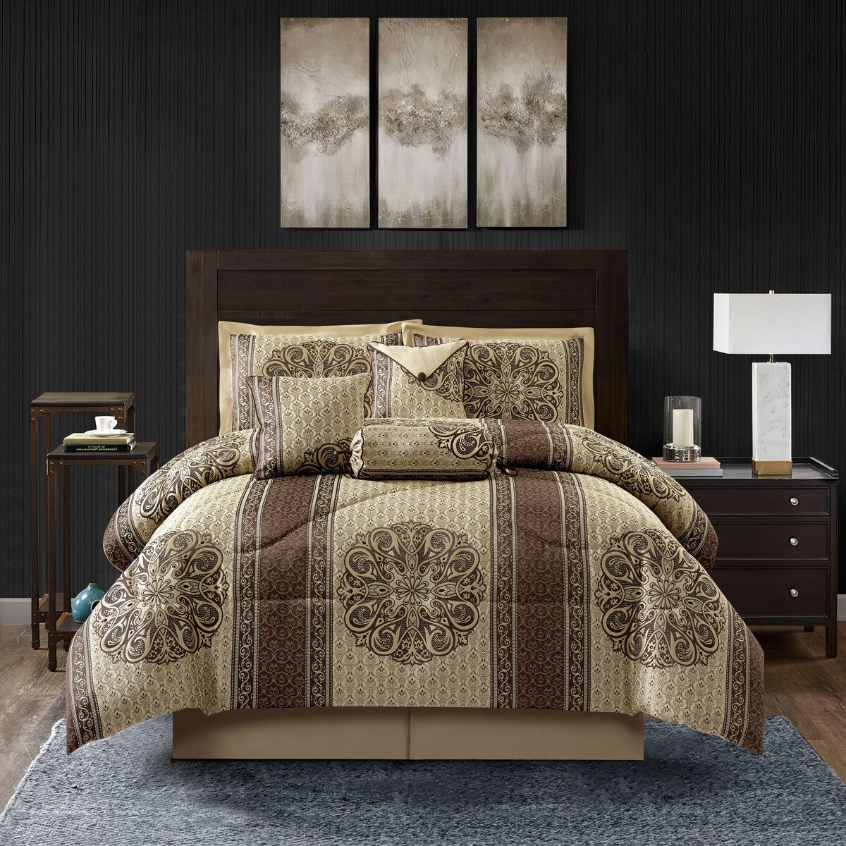 Nanshing Prince 7 Piece Elegant Medallion Comforter Set