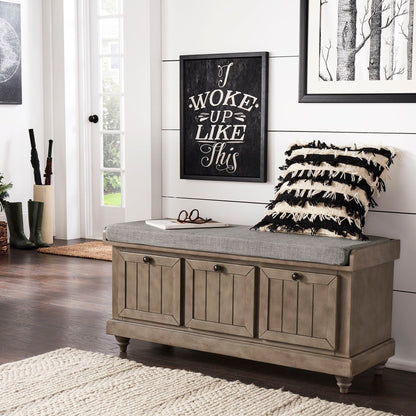 Banc de rangement Granger avec coussin de siège en lin par iNSPIRE Q Classic