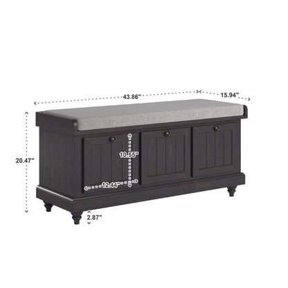 Banc de rangement Granger avec coussin de siège en lin par iNSPIRE Q Classic