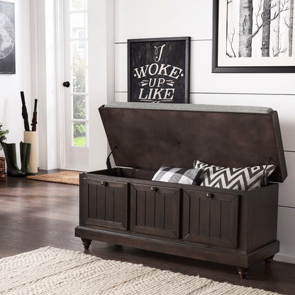 Banc de rangement Granger avec coussin de siège en lin par iNSPIRE Q Classic