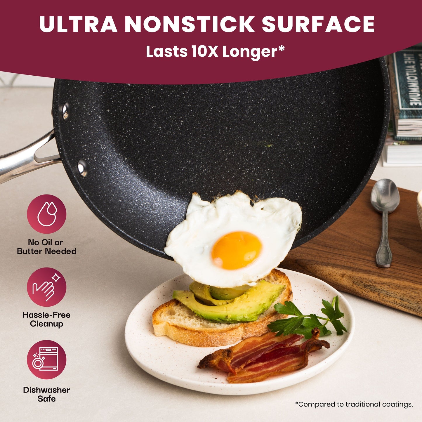 Ensemble de casseroles, poêles, ustensiles de cuisine et de pâtisserie Granitestone 20 pièces antiadhésives