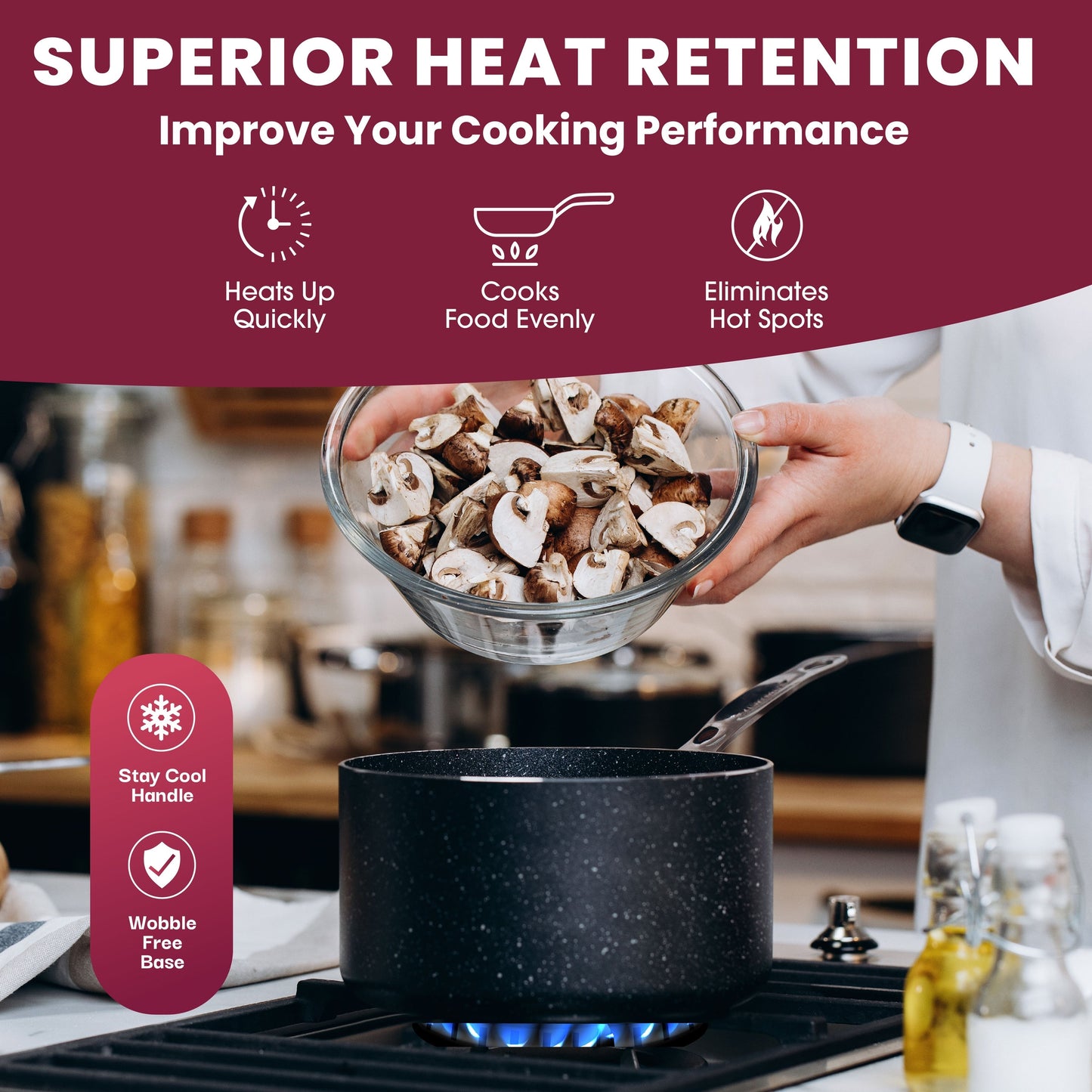 Ensemble de casseroles, poêles, ustensiles de cuisine et de pâtisserie Granitestone 20 pièces antiadhésives