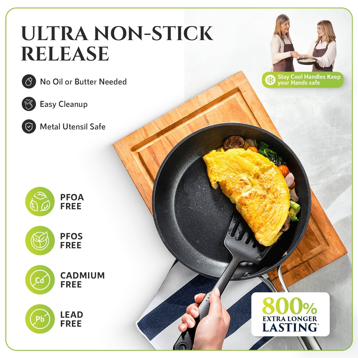 Ensemble de cuisine Granitestone Armor Max 14 pièces en acier anodisé dur