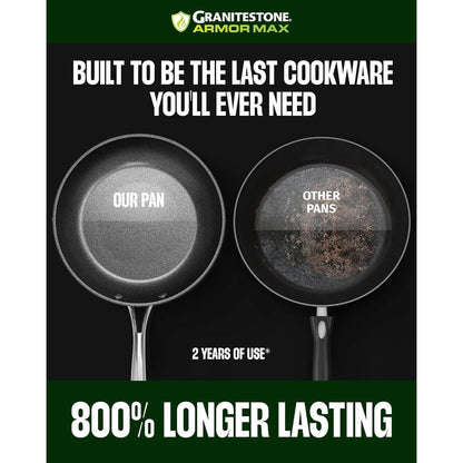 Ensemble de cuisine Granitestone Armor Max 14 pièces en acier anodisé dur