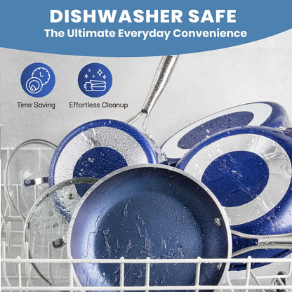 Ensemble de 20 pièces de batterie de cuisine antiadhésive Granitestone bleue