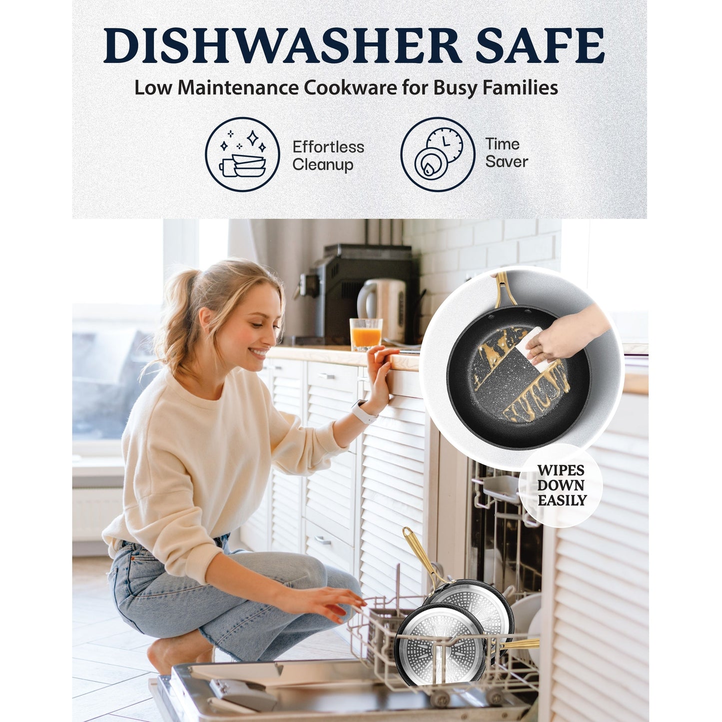 Ensemble de cuisine antiadhésif Granitestone Charleston en 15 pièces, forgé à la main