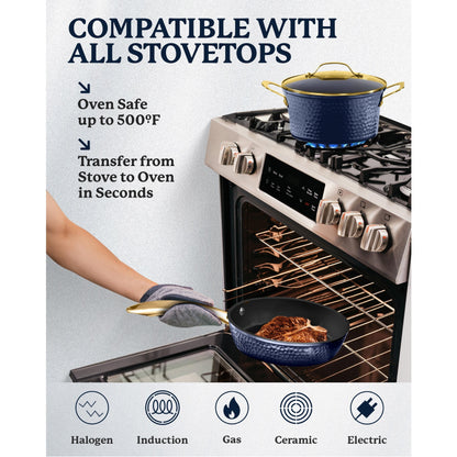 Ensemble de cuisine antiadhésif Granitestone Charleston en 15 pièces, forgé à la main