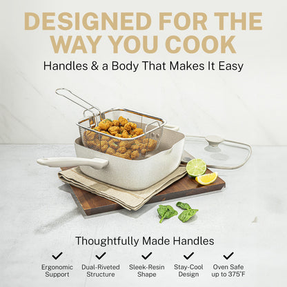 Ensemble de 20 pièces de casseroles et de plaques à pâtisserie antiadhésives Granitestone Desert Cream