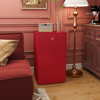 Mini réfrigérateur HOMCOM 3.2 Cu.Ft avec congélateur, réfrigérateur compact à porte simple avec thermostat réglable pour chambre à coucher