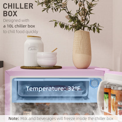 Mini réfrigérateur HOMCOM 3.2 Cu.Ft avec congélateur, réfrigérateur compact à porte simple avec thermostat réglable pour chambre à coucher