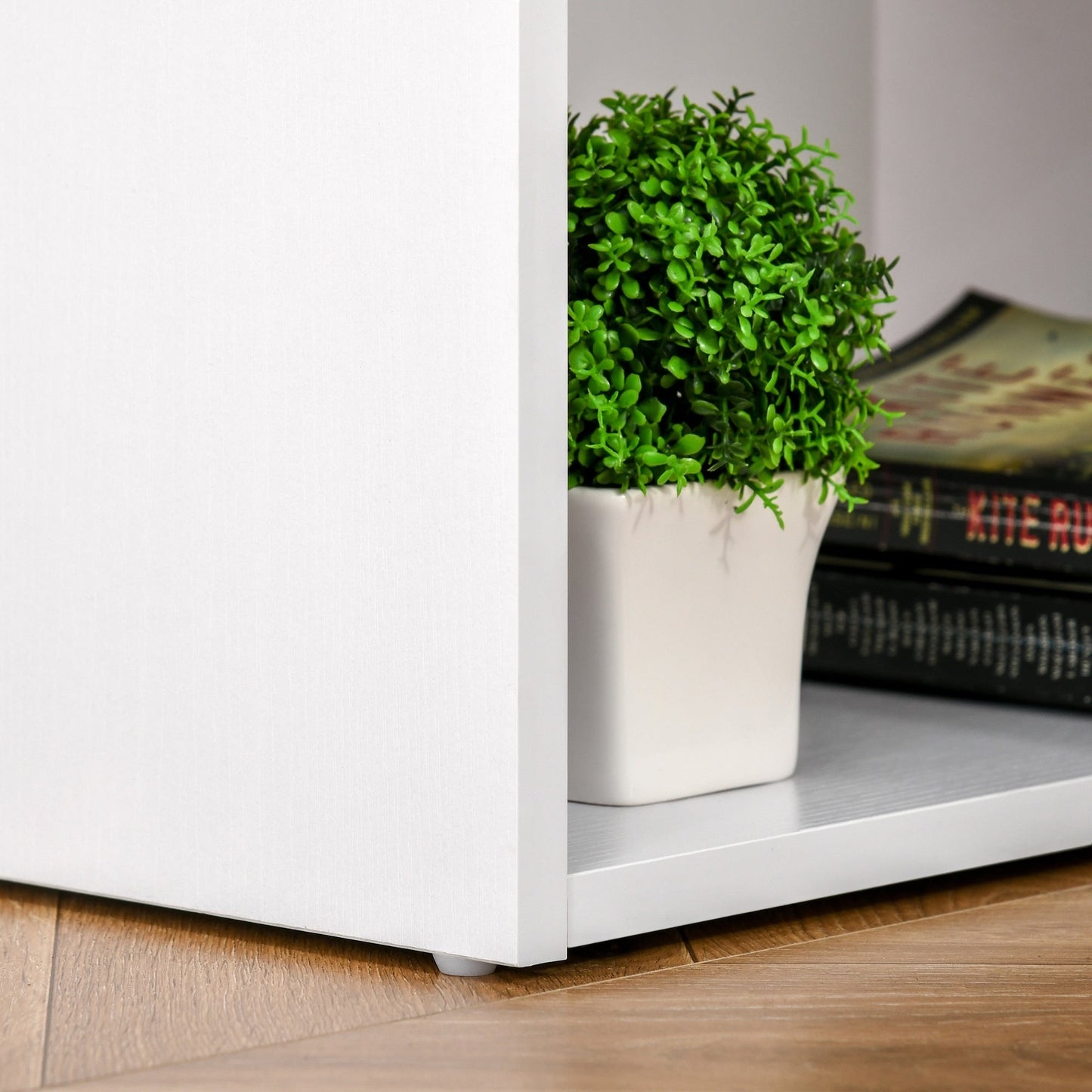 HOMCOM Bureau d'ordinateur moderne pour la maison, bibliothèque combinée, table d'écriture, poste de travail avec 3 tiroirs et étagère de rangement - Blanc