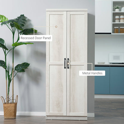 HOMCOM Étagère de rangement pour cuisine, armoire de rangement à 2 portes avec 5 niveaux de rangement et 2 étagères réglables pour salle à manger (63 pouces)
