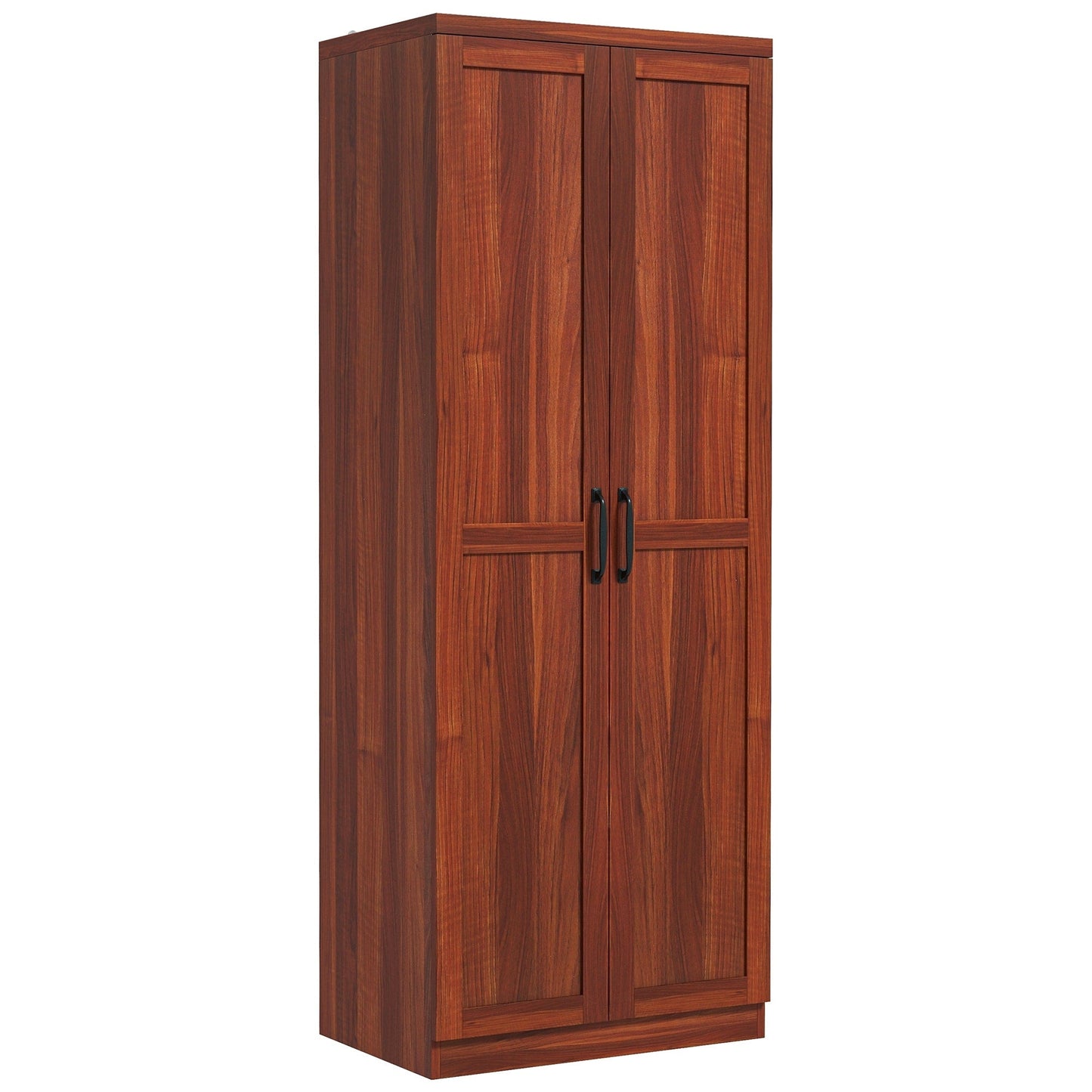 HOMCOM Étagère de rangement pour cuisine, armoire de rangement à 2 portes avec 5 niveaux de rangement et 2 étagères réglables pour salle à manger (63 pouces)