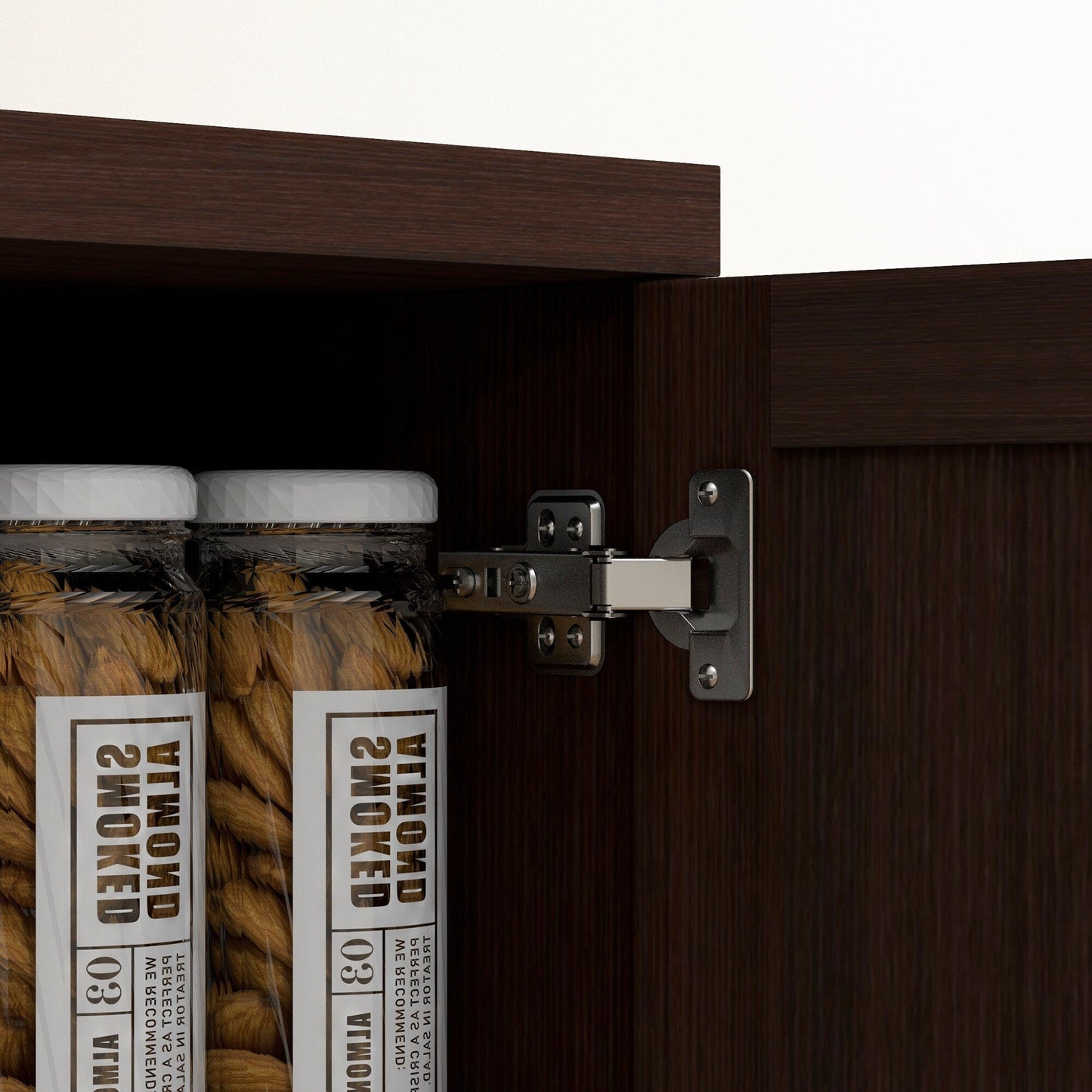 HOMCOM Étagère de rangement pour cuisine, armoire de rangement à 2 portes avec 5 niveaux de rangement et 2 étagères réglables pour salle à manger (63 pouces)