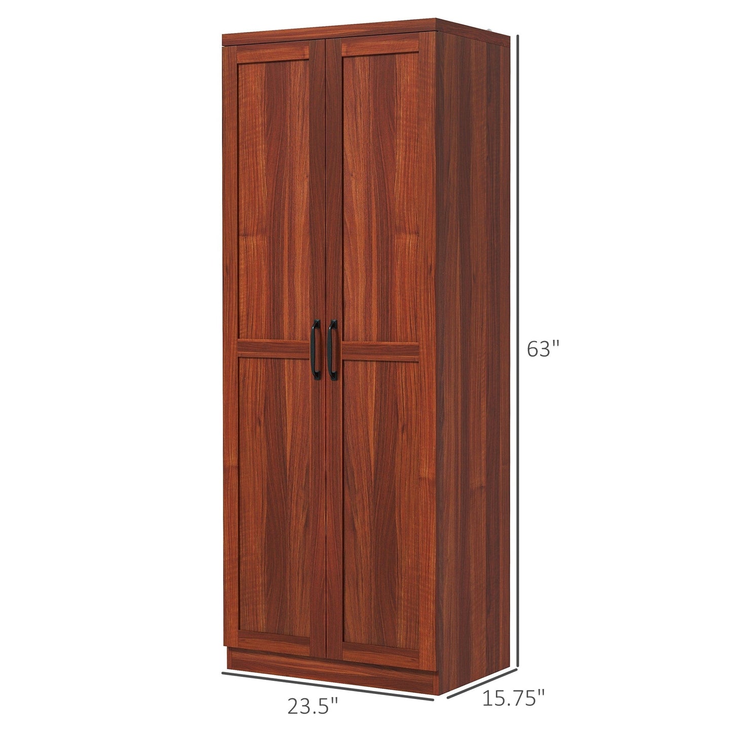 HOMCOM Étagère de rangement pour cuisine, armoire de rangement à 2 portes avec 5 niveaux de rangement et 2 étagères réglables pour salle à manger (63 pouces)