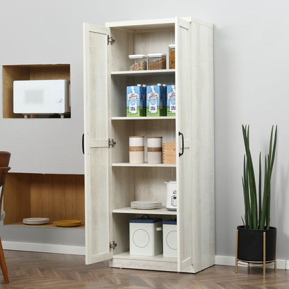 HOMCOM Étagère de rangement pour cuisine, armoire de rangement à 2 portes avec 5 niveaux de rangement et 2 étagères réglables pour salle à manger (63 pouces)