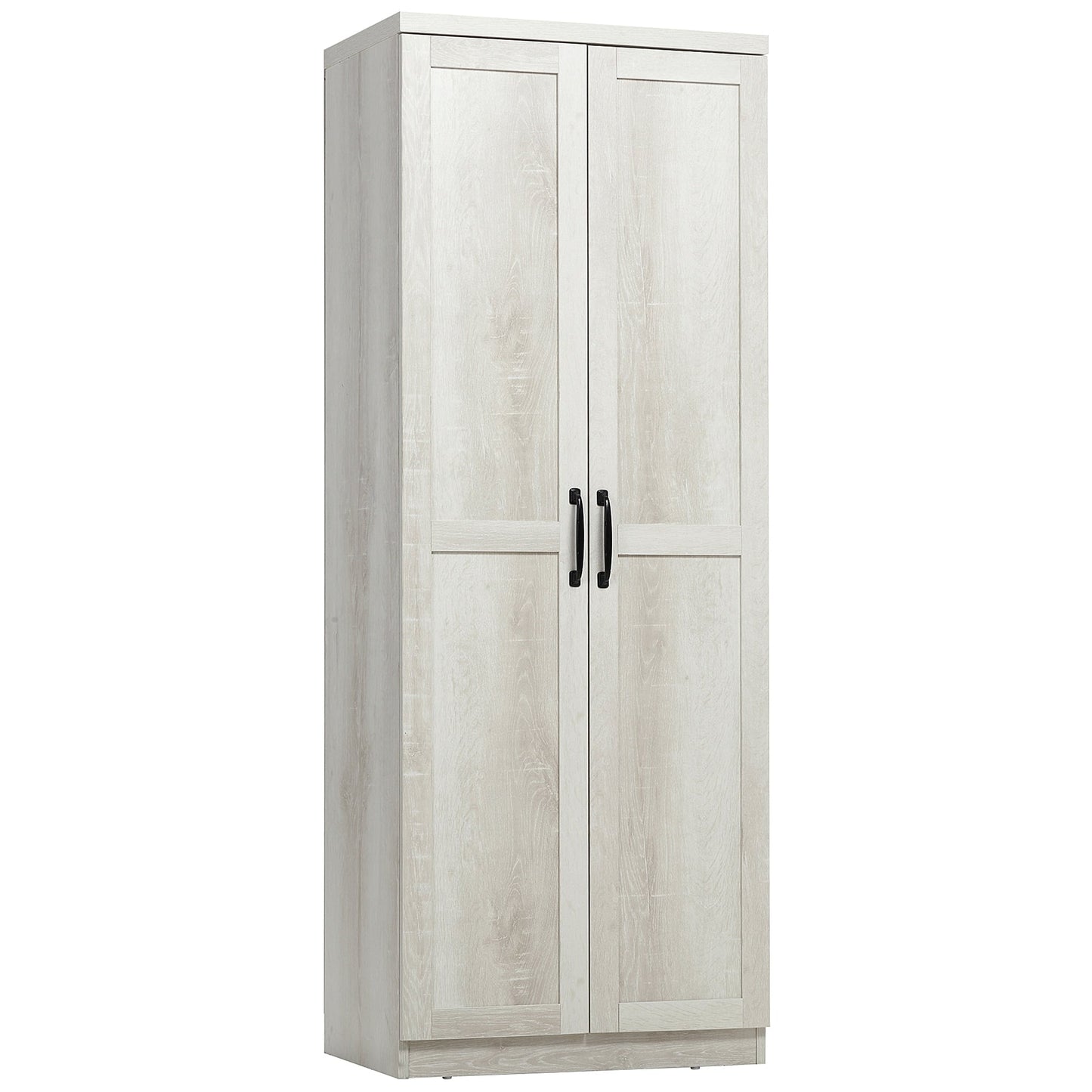 HOMCOM Étagère de rangement pour cuisine, armoire de rangement à 2 portes avec 5 niveaux de rangement et 2 étagères réglables pour salle à manger (63 pouces)