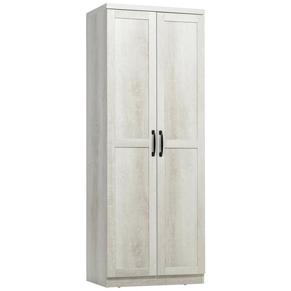 HOMCOM Étagère de rangement pour cuisine, armoire de rangement à 2 portes avec 5 niveaux de rangement et 2 étagères réglables pour salle à manger (63 pouces)