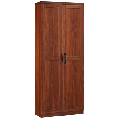 HOMCOM Étagère de rangement pour cuisine, armoire de rangement à 2 portes avec 5 niveaux de rangement et 2 étagères réglables pour salle à manger (63 pouces)