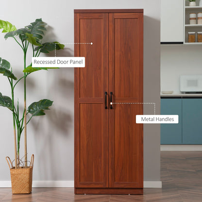 HOMCOM Étagère de rangement pour cuisine, armoire de rangement à 2 portes avec 5 niveaux de rangement et 2 étagères réglables pour salle à manger (63 pouces)