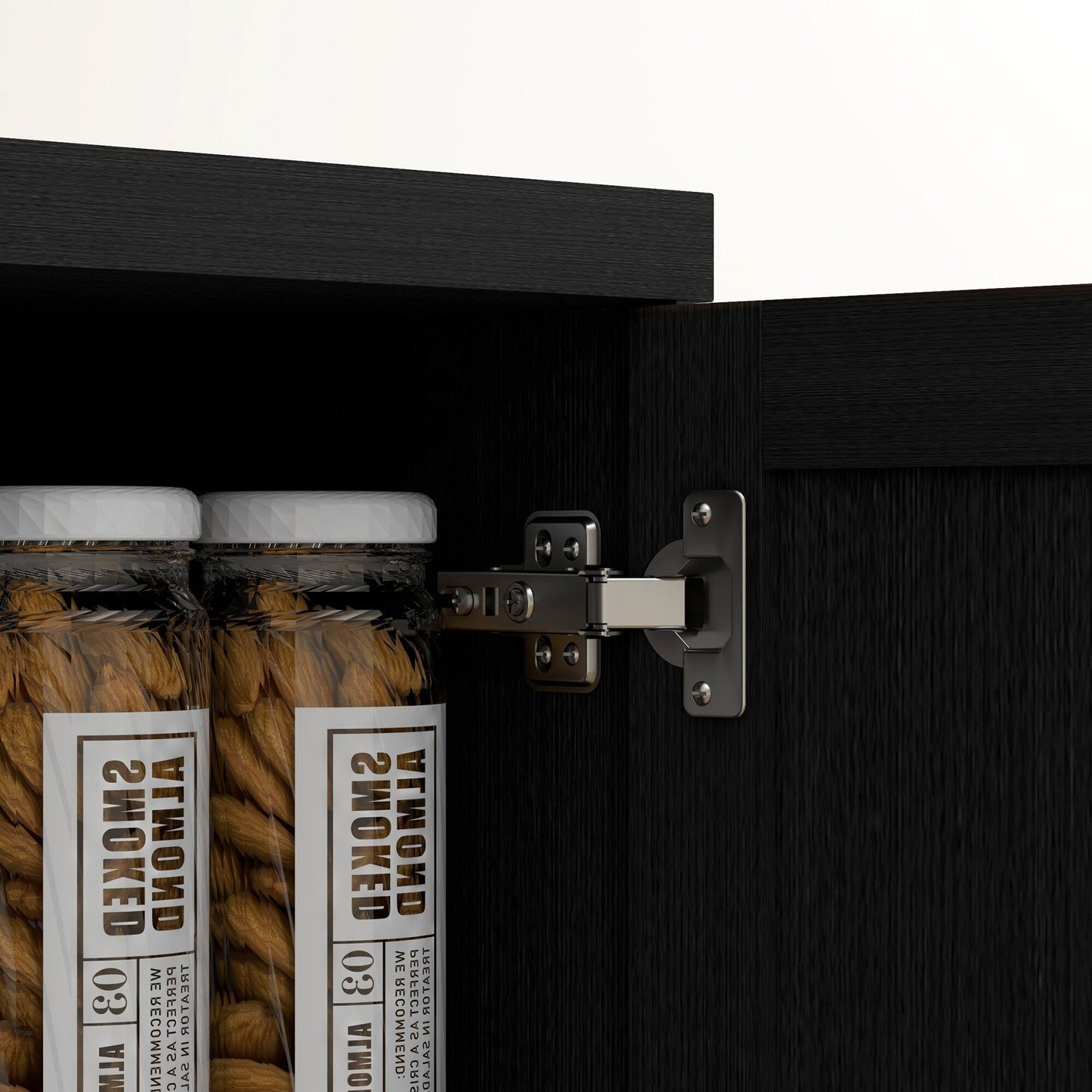 HOMCOM Étagère de rangement pour cuisine, armoire de rangement à 2 portes avec 5 niveaux de rangement et 2 étagères réglables pour salle à manger (63 pouces)