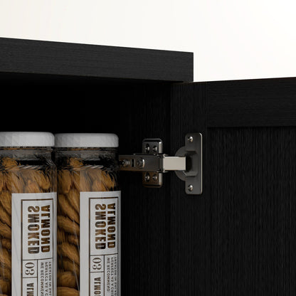 HOMCOM Étagère de rangement pour cuisine, armoire de rangement à 2 portes avec 5 niveaux de rangement et 2 étagères réglables pour salle à manger (63 pouces)