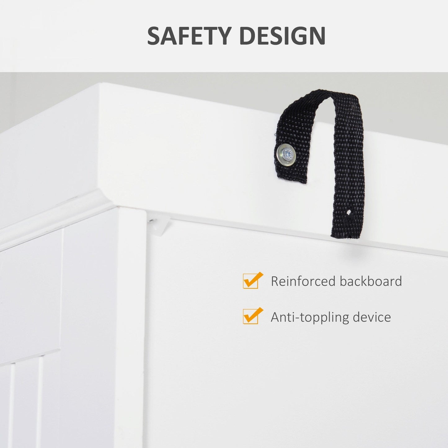 Armoire de rangement de cuisine HOMCOM 72, style traditionnel, à poser, avec portes et 3 étagères réglables, blanche