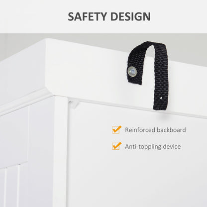 Armoire de rangement de cuisine HOMCOM 72, style traditionnel, à poser, avec portes et 3 étagères réglables, blanche