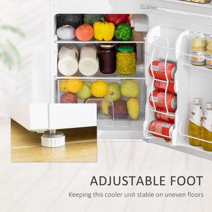 Mini réfrigérateur à double porte avec congélateur HOMCOM, réfrigérateur compact de 3,2 pieds cubes avec étagère réglable et thermostat réglable.