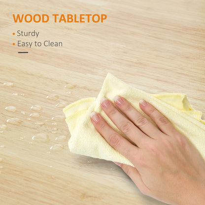 HOMCOM Chariot de cuisine, chariot utilitaire en bois sur roulettes avec étagère ouverte et tiroir de rangement pour salle à manger, cuisine