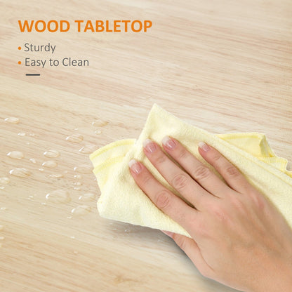 HOMCOM Chariot de cuisine, chariot utilitaire en bois sur roulettes avec étagère ouverte et tiroir de rangement pour salle à manger, cuisine