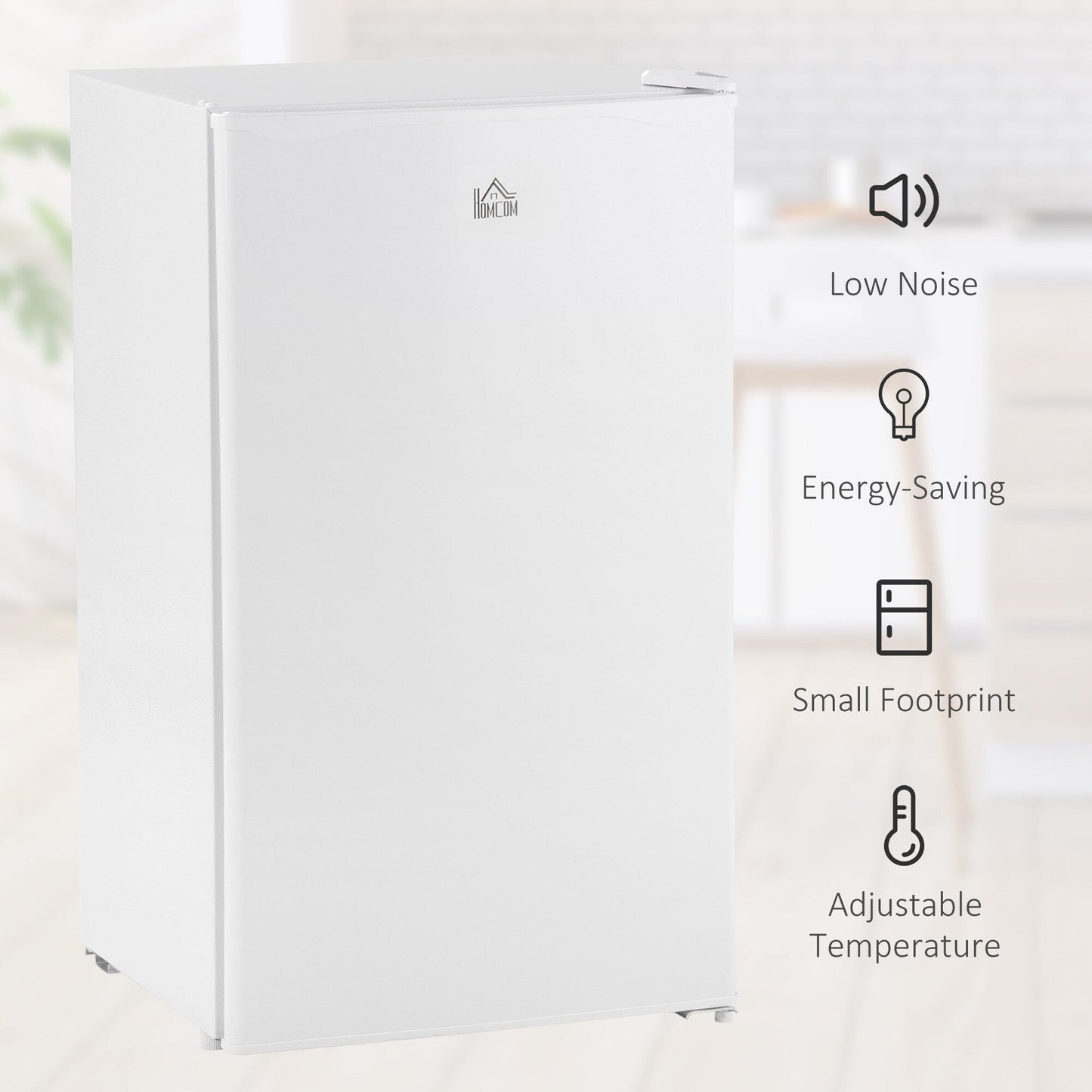 Mini réfrigérateur HOMCOM 3.2 Cu.Ft avec congélateur, réfrigérateur compact à porte simple avec thermostat réglable pour chambre à coucher