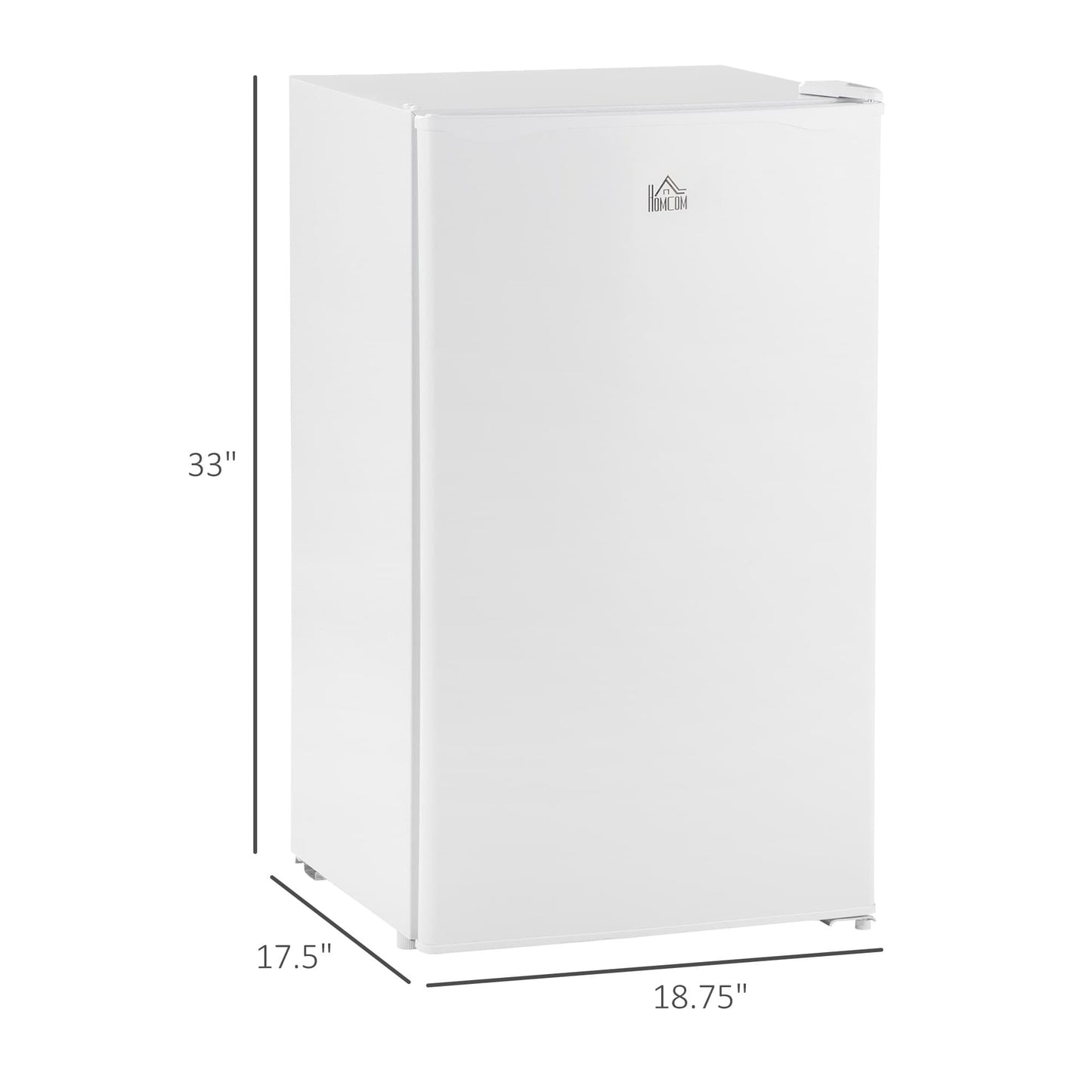 Mini réfrigérateur HOMCOM 3.2 Cu.Ft avec congélateur, réfrigérateur compact à porte simple avec thermostat réglable pour chambre à coucher