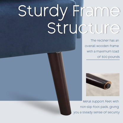 Fauteuil d'appoint HOMYKA avec dossier réglable et pouf de rangement