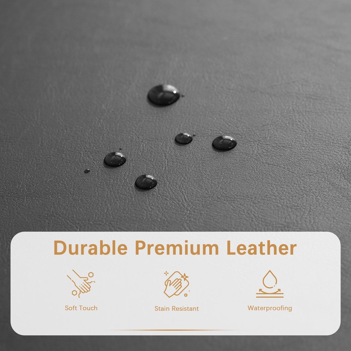 Ottoman rectangulaire de rangement recouvert de simili cuir - 50,3 x 17,50 x 18 pouces