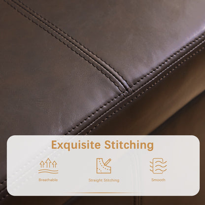 Ottoman rectangulaire de rangement recouvert de simili cuir - 50,3 x 17,50 x 18 pouces