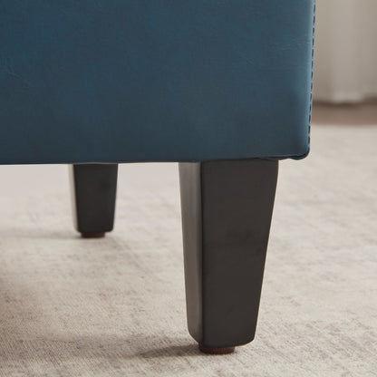 Ottoman rectangulaire de rangement recouvert de simili cuir - 50,3 x 17,50 x 18 pouces