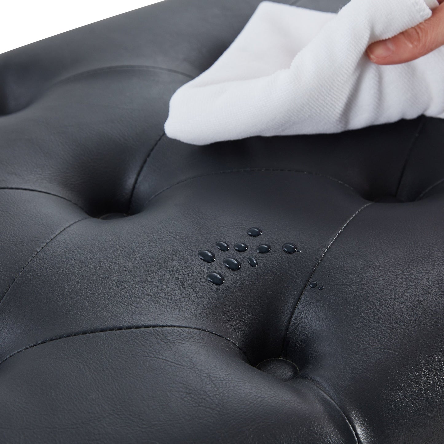 Banc à chaussures d'entrée, banc de rangement, tissu et bois massif, banc rembourré de 109 cm (43 pouces) pour salon, chambres à coucher